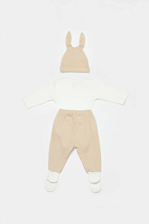 Bibaby Biorganic Bunny 3'Lü Bebek Takım 73326 Bej