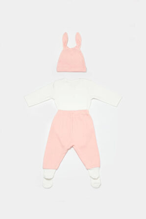 Bibaby Biorganic Bunny 3'Lü Bebek Takım 73326 Pembe