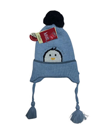 Kitti Çocuk Erkek Kulaklı Bere (4-8 Yaş) K24130-08 Mavi