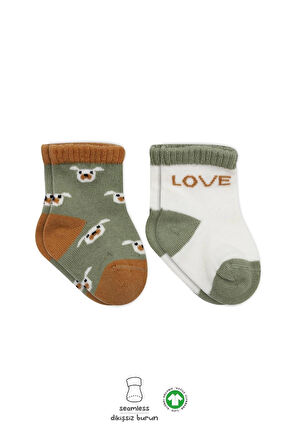Bistyle Love Dog Penye Soket Çorap 2'li Bs10118 Nil