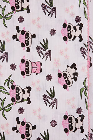 Pembe Bambu 95*120 Müslin Bebek Battaniyesi