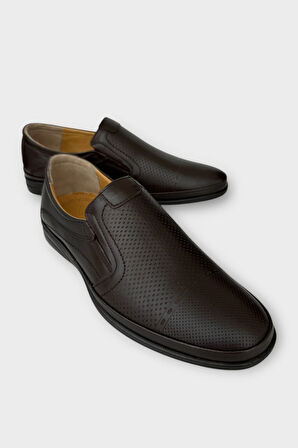 Erkek Haki Deri Ortopedik Ayakkabı  KAHVERENGİ