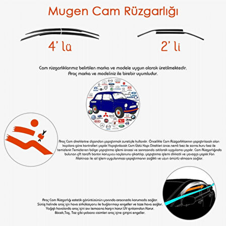 Sunplex Toyota Corolla 2018 Sonrası E210 Uyumlu Spor Cam Rüzgarlığı Seti Piano Black 4'lü Parlak Siyah