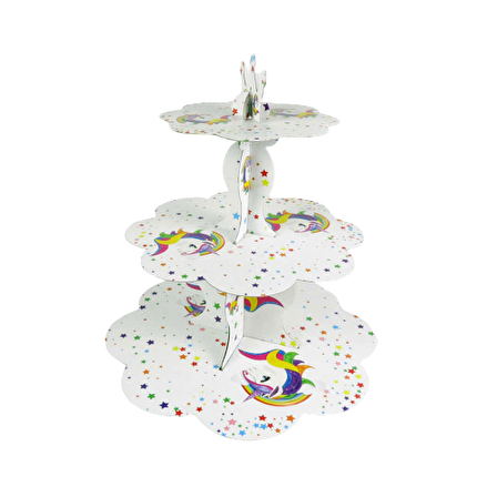 UNİCORN KEK STANDI 3 KATLI (30 CM X 24 CM X 20 CM )
