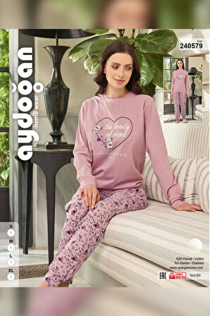 Aydoğan Kadın Sezin the beauty of roses Pudra Pijama Takım 0579