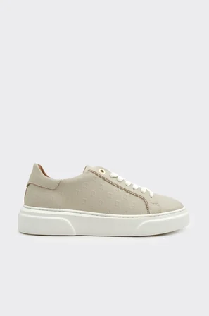 Hakiki Deri Desenli Kadın Sneaker