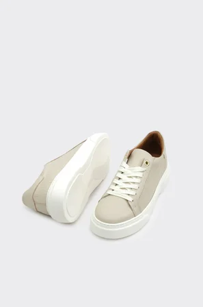 Hakiki Deri Desenli Kadın Sneaker