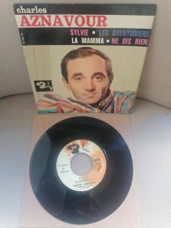 CHARLES AZNAVOUR - SYLVIE - 1963 Fransa Basım EP(EXTENDED PLAY) 4 Parça İçerir 45 lik EP Plak