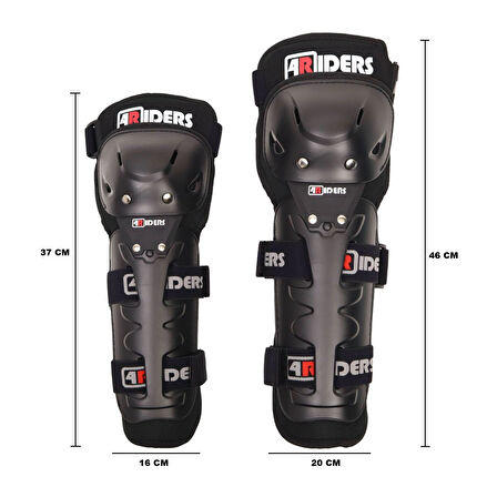 4Riders Lüx Diz ve Dirsek Koruma Seti (4lü takım) Siyah