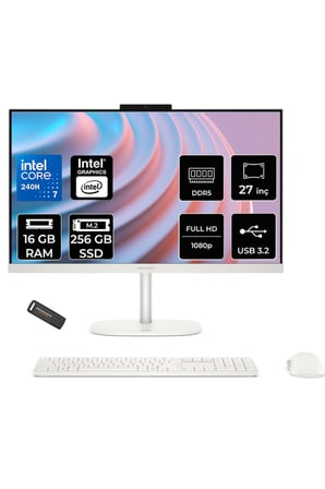 OmniStudio 27 Core 7 240H 16GB RAM 256GB SSD 27" FHD 100Hz FreeDos Beyaz All in One Bilgisayar