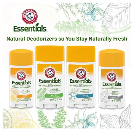 Arm & Hammer Essentials Unscented Natural (Kokusuz) Katı Deodorant  71gr