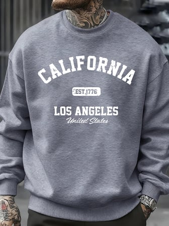 Kaliforniya Los Angeles Baskılı Sweatshirt Erkek Sokak Modası Spor Tişörtü Sonbahar Büyük Bed