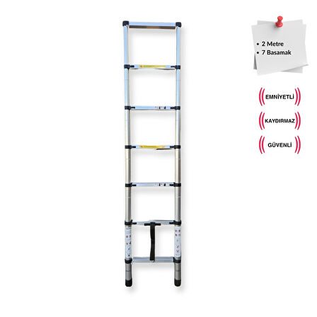 Endokon Teleskobik / Teleskopik Alüminyum Merdiven - 200 cm.