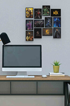 Mortal Kombat 12 Parça Mdf (ahşap) Tablo Ofis Boyu 