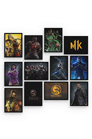 Mortal Kombat 12 Parça Mdf (ahşap) Tablo Ofis Boyu 