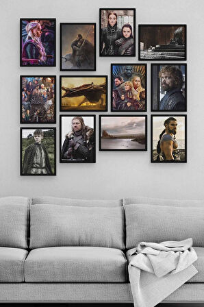 Game Of Thrones 12 Parça Ahşap Mdf Tablo Zlltb221