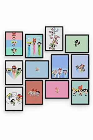 Powerpuff Girls 12 Parça Ahşap Mdf Tablo Zlltb151