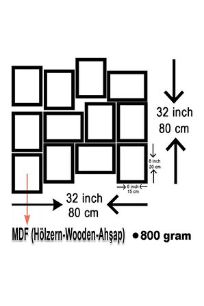 Sosyal Medya 12 Parça Ahşap Mdf Tablo Zlltb391