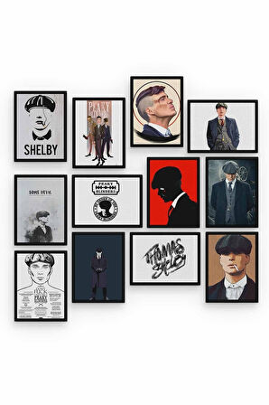 Thomas Shelby 12 Parça Ahşap Mdf Tablo Zlltb398