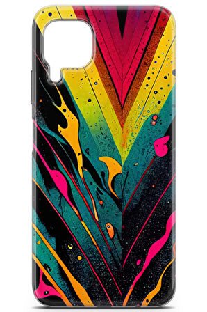 Huawei P40 Lite uyumlu Renkler 17 Baskılı Kapak Soyut Renk Sarı