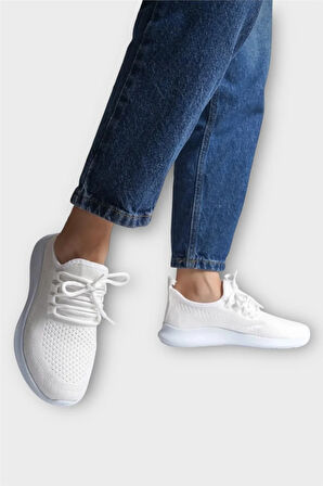 Unisex Yazlık Triko Spor Ayakkabı BEYAZ