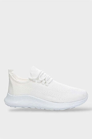 Unisex Yazlık Triko Spor Ayakkabı BEYAZ