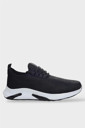 Unisex Yazlık Triko Spor Ayakkabı SİYAH - BEYAZ