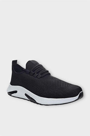 Unisex Yazlık Triko Spor Ayakkabı SİYAH - BEYAZ