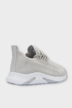 Unisex Yazlık Triko Spor Ayakkabı GRİ - BEYAZ