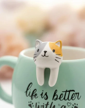 Kedi Figürlü Mug Kupa 420 ml – Yazılı Seramik Kupa – Sevimli Cat Mug – Hediye Kupa Bardak
