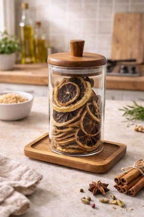 Mien 330 ml Akasya Kapaklı Cam Baharatlık – Saklama Kavanozu – Tekli