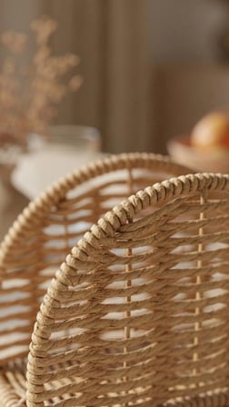 Mien Oval Rattan Peçetelik – Doğal, Dekoratif & Sunumluk