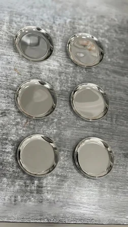 6'lı Gümüş Yuvarlak Metal Tatlı Tabağı 12 cm- Kahve Yanı Lokumluk,Şekerlik,Kahve Yanı İkramlık