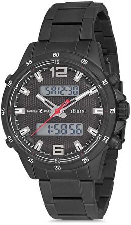 YENİ MODEL DİJİTAL ANALOG EKRAN ALARMLI ÇELİK KASA KORDON ERKEK KOL SAATİ