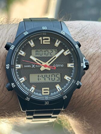 YENİ MODEL DİJİTAL ANALOG EKRAN ALARMLI ÇELİK KASA KORDON ERKEK KOL SAATİ
