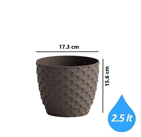 Omnipazar SO-KAP3 Kapadokya Dekoratif Plastik Saksı 2.5 Litre No 3