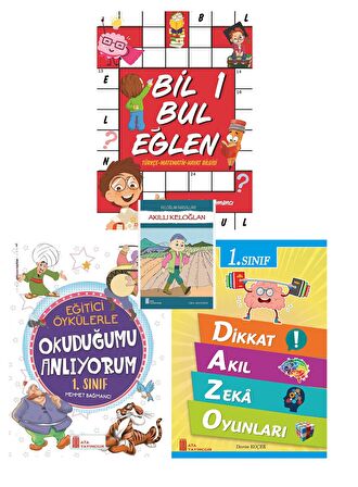 Ata 1.Sınıf Bil Bul Eğlen+Okuduğumu Anlıyorum+ Dikkat Akıl Zeka Oyunları