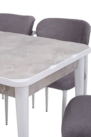 Rambla Mdf Açılır Lak Panel Mutfak Masa Sandalye Takımı 80*130cm