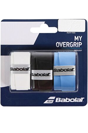 BABOLAT MY OVERGRIP TENİS GRIBI 3LÜ SİYAH MAVİ BEYAZ