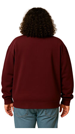 Erkek Büyük Beden 122-158 Kilo Arası İçin Uygun Pamuklu Geniş Kalıp Dik Yaka Fermuarlı Sweat Mont