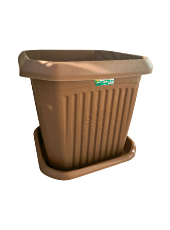 1 Adet Yüksek Kalite Plastik 72 Litre Kare Büyük Boy Bahçe Balkon Salon Çiçek Yada Ağaç Saksı 53*53*49 cm Tabaklı 