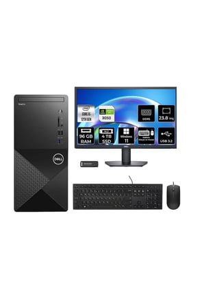 Vostro 3030MT i5 12400 96GB 4TB SSD RTX3050/6GB W11H Masaüstü Bilgisayar + 23.8" Monitör