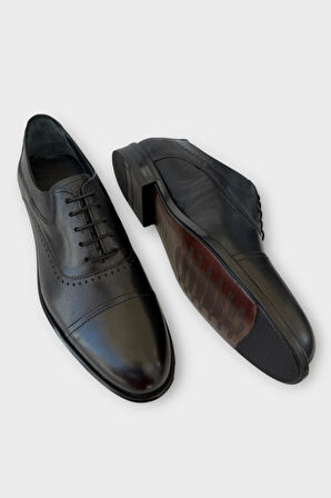 Erkek Bağcıklı Klasik Hakiki Deri Ayakkabı SİYAH