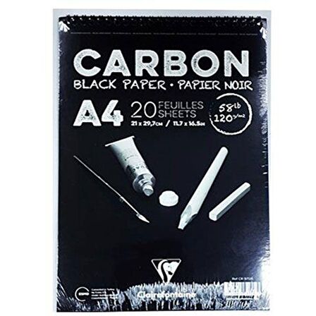 Carbon Black Paper Üstten Spiralli 120g 20 Yp A4