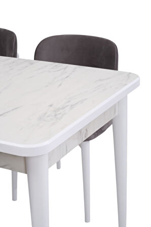 Duru MDF Lak Panel Açılır Yemek Mutfak Masası 90x160
