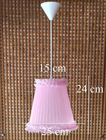 P-7 Pembe Organze Sarma Yatak Odası Çocuk Odası Genç Ve Bebek Odası Avize Aydınlatma Sarkıt