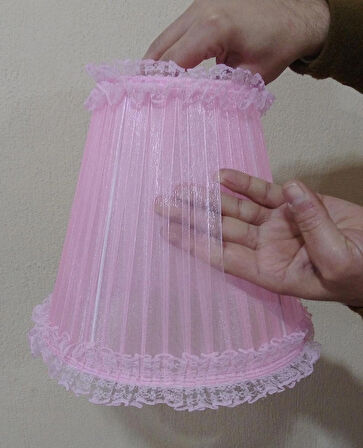 P-7 Pembe Organze Sarma Yatak Odası Çocuk Odası Genç Ve Bebek Odası Avize Aydınlatma Sarkıt