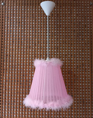 P-10 Pembe Organze Sarma Yatak Odası Çocuk Odası Genç Ve Bebek Odası Avize Aydınlatma Sarkıt