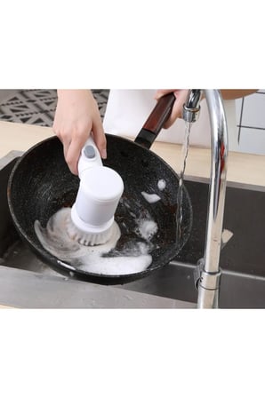 Magic Brush 5 in 1 Kablosuz Şarjlı Temizlik Fırçası | Çok Amaçlı Döner Başlıklı Elektrikli Banyo, Mutfak ve Fayans Temizleme Seti