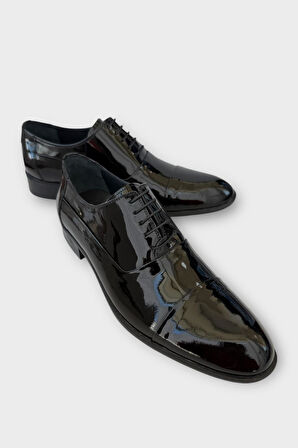 Erkek Bağcıklı Klasik Hakiki Deri Ayakkabı SİYAH - SİYAH